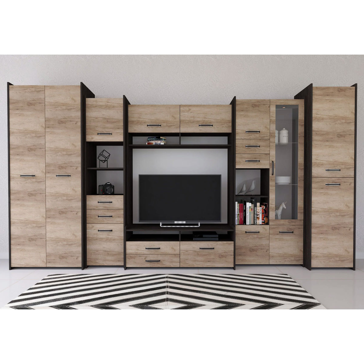 Bibliotecă living Mirabela, 360 cm, Sonoma