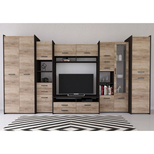 Bibliotecă living Mirabela, 360 cm, Sonoma