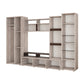 Bibliotecă living Sebastian, 300 cm, Alb Murdar / Negru