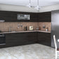 Bucatarie de colt Alfa, Corp hota, Corp cuptor, Cu vitrina, Blat termic