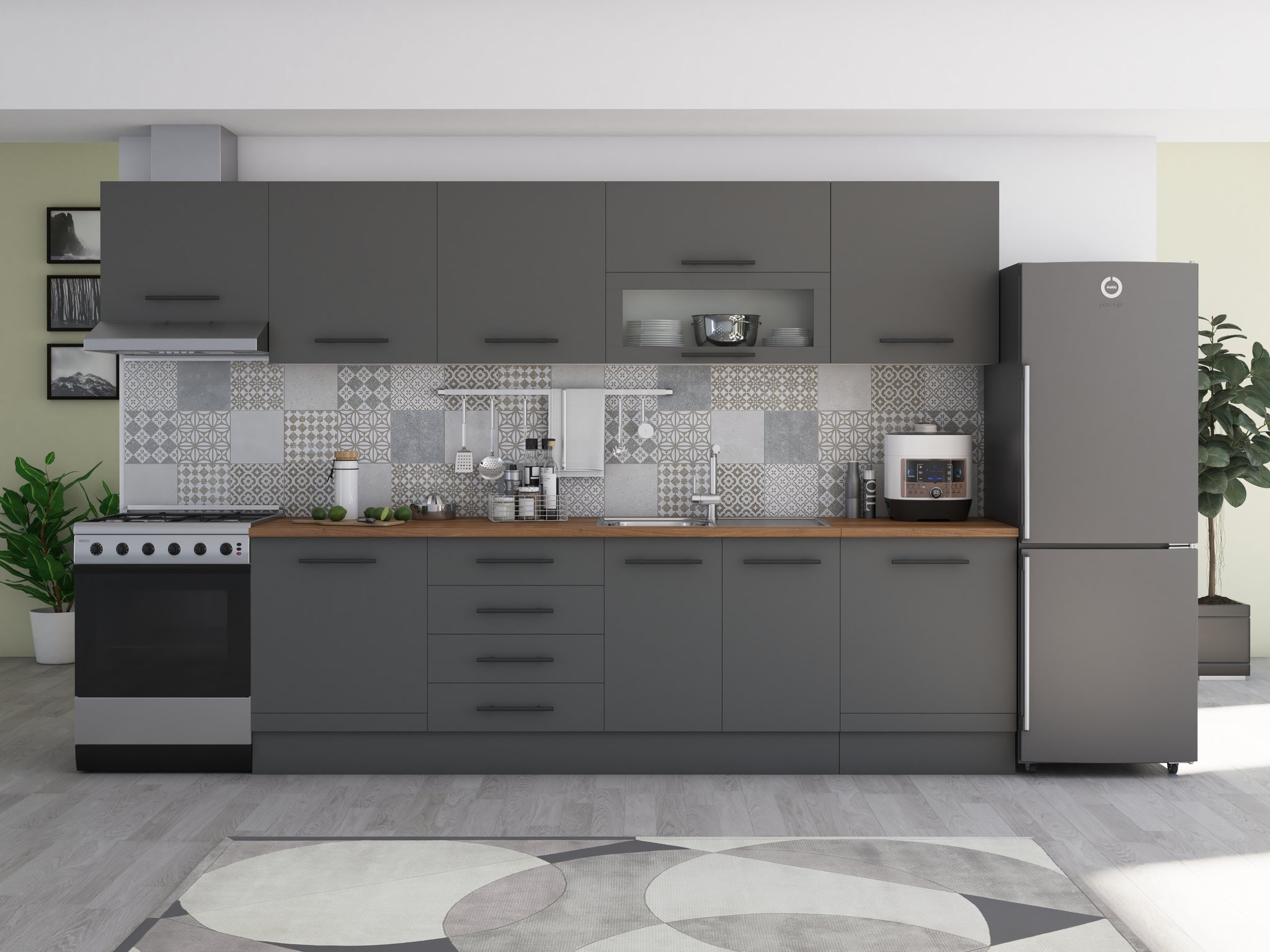 Bucatarie Alfa 380, Blat termic, Corp hota, Soldat.