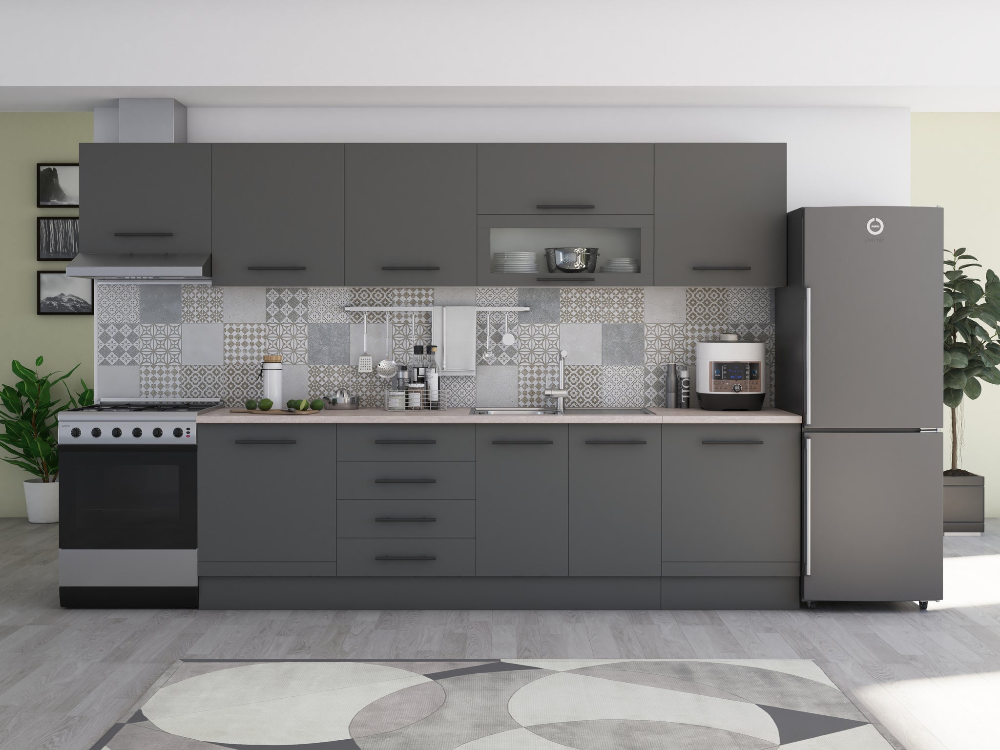 Bucatarie Alfa 380, Blat termic, Corp hota, Soldat.