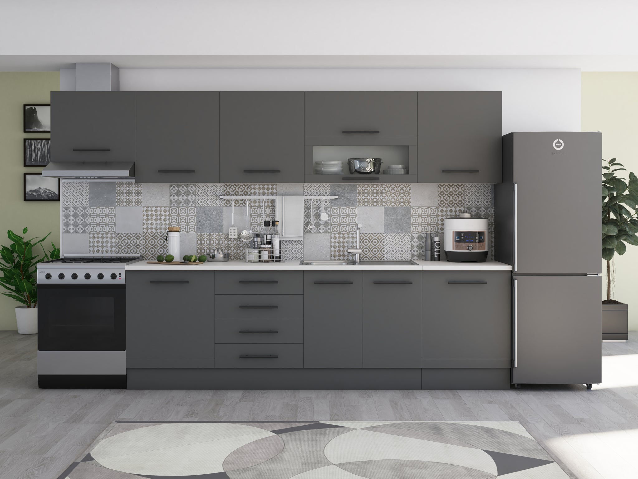 Bucatarie Alfa 320, blat termic, corpuri