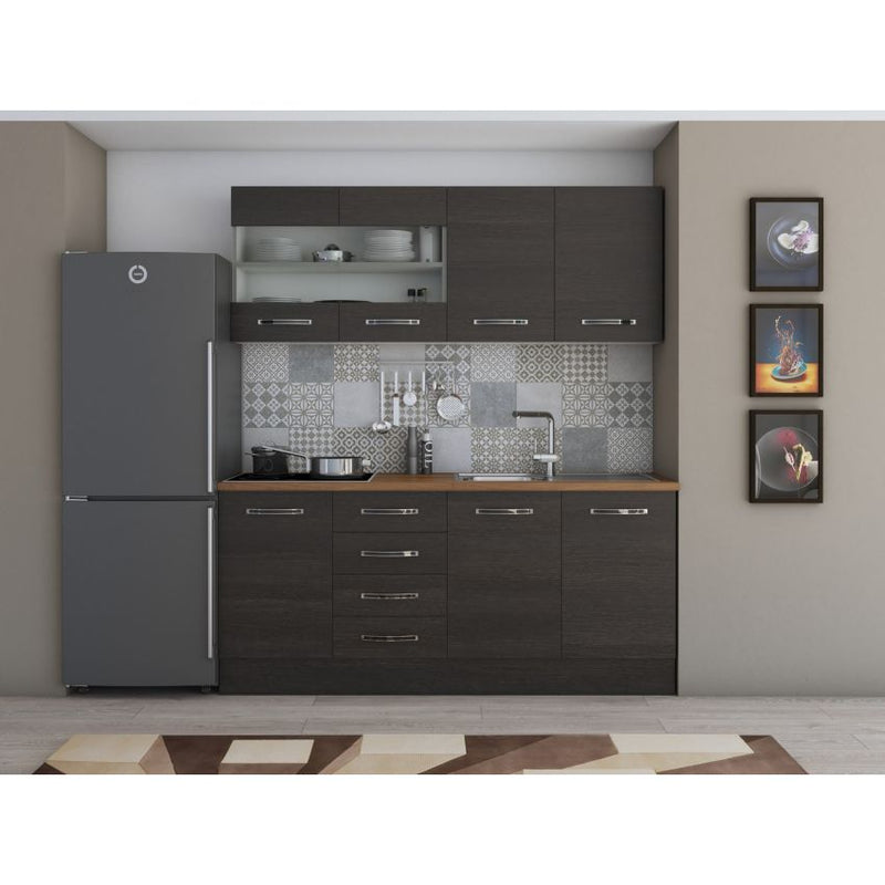 Bucatarie Alfa, 180cm, cu vitrina si blat termic-26