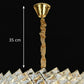 Candelabru Cristal WINDSOR Nobile 5xE14, Diametru 39cm, Auriu Lucios, Inaltime Reglabila