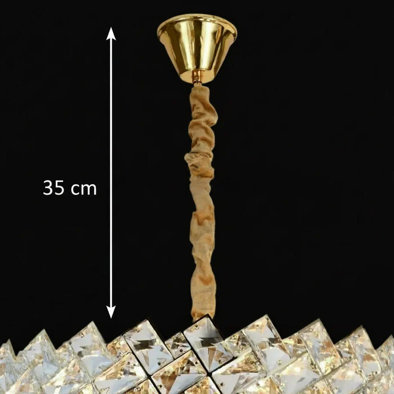 Candelabru Cristal WINDSOR Nobile 5xE14, Diametru 39cm, Auriu Lucios, Inaltime Reglabila-4