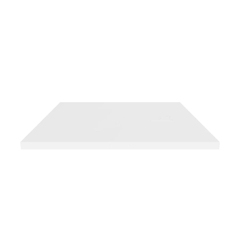 Cadita de dus patrata 90x90 cm, slim 3 cm, alb lucios-5