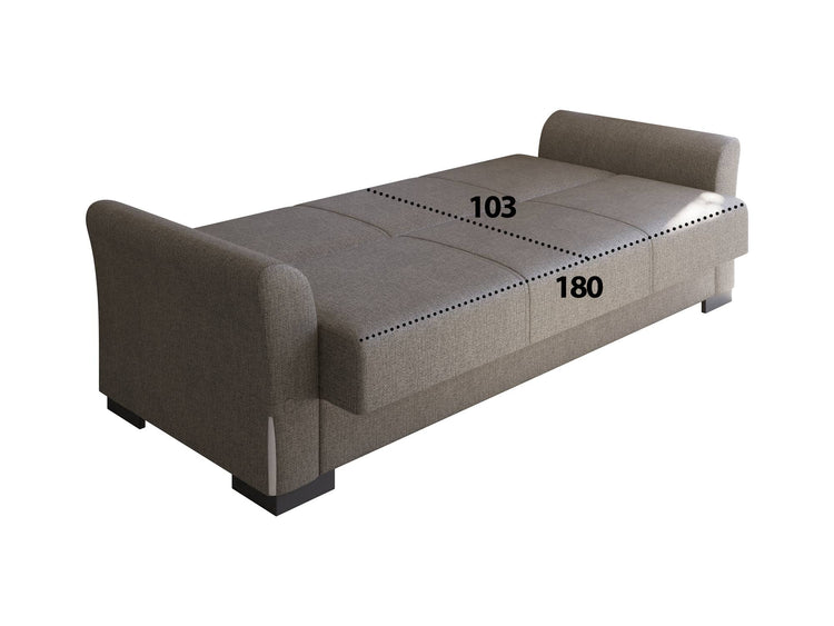 Canapea extensibila cu 3 locuri Mina, Maro/Crem