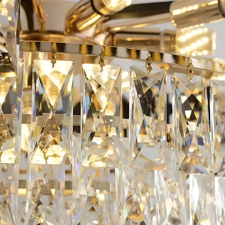 Candelabru Cristal VERSAILLES Eleganza 8x E14, Diametru 50cm, Negru, Auriu Lucios, Inaltime Reglabila-3