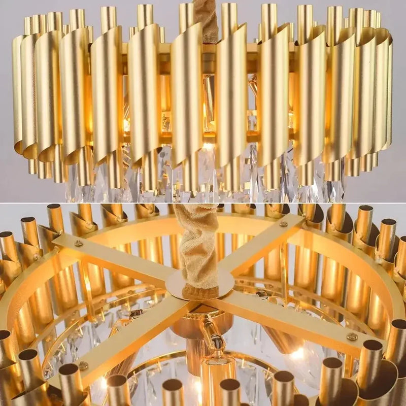 Candelabru Cristal VERSAILLES Nobile 5xE14, Diametru 40cm, Auriu, Inaltime Reglabila-5