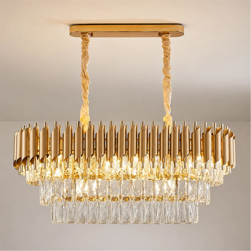 Candelabru Cristal VERSAILLES Regalis 10xE14, Lungime 78 cm, Auriu, Inaltime Reglabila-1