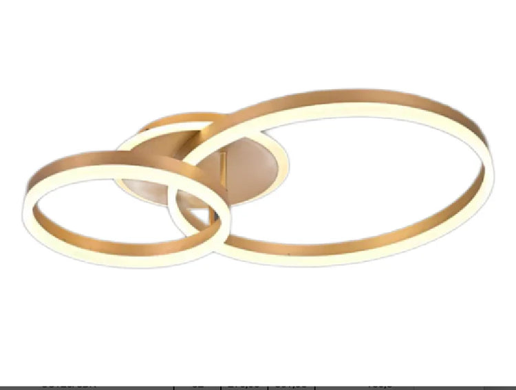 Lustra LED cu telecomanda ELISABETH 72W, 2 Cercuri, lumina Rece/Calda/Neutra, Dimabila, Auriu Lucios