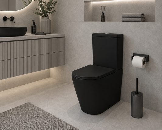 Set WC Verdi Negru Mat, Scurgere Laterala