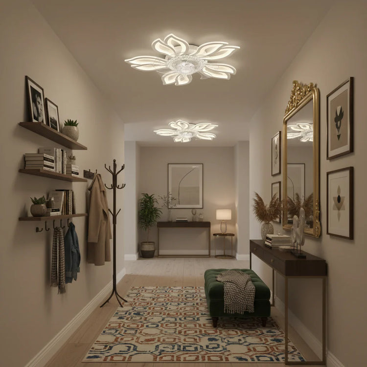 Lustra LED Ventilator ANEMO cu Telecomanda, 30W, D61cm, Lumina Rece/Neutra/Calda, Metal si Plastic, Alb