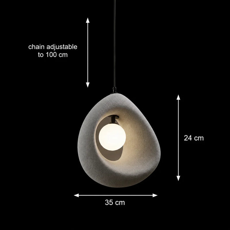 Lustra Moderna FOAMER, 35 cm, Suspendata, 1 X E27, Gri, Metal si Spuma, Inaltime Reglabila-5