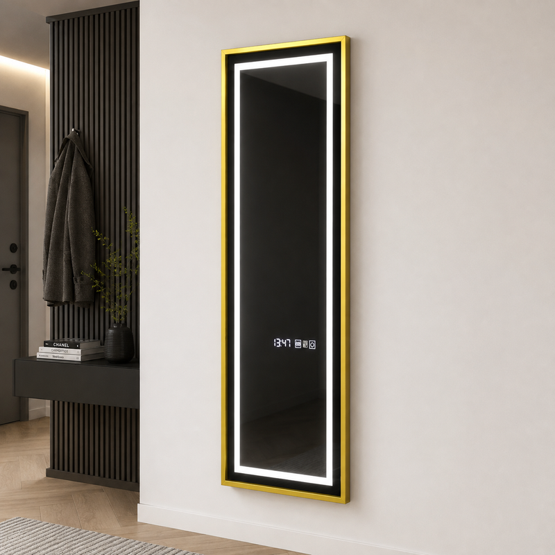 Oglinda LED Rectangulara, 45x140cm, Elena Senzor Radar Marcello, Sistem Dezaburire, Ceas & Termometru, Dimabila, Dressing Couture-1