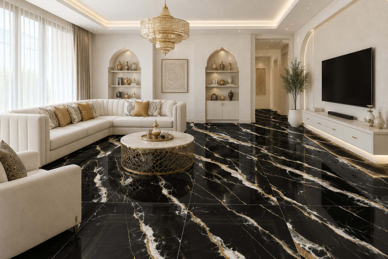 Gresie Black Golden Veins 60x120 1.44