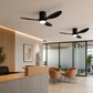Lustra LED Ventilator VENTIS cu Telecomanda, 21 W, D80cm, Lumina Rece/Neutra/Calda, Metal si Plastic, Negru