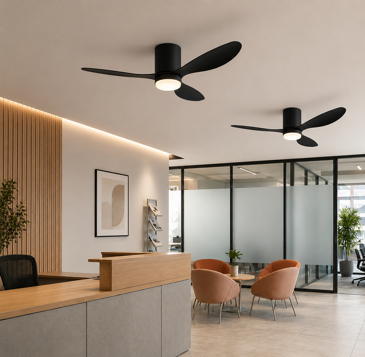 Lustra LED Ventilator VENTIS cu Telecomanda, 21 W, D80cm, Lumina Rece/Neutra/Calda, Metal si Plastic, Negru