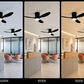 Lustra LED Ventilator VENTIS cu Telecomanda, 21 W, D80cm, Lumina Rece/Neutra/Calda, Metal si Plastic, Negru