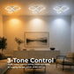 Lustra LED cu telecomanda ZOE, 60W, 3 Patrate, lumina Rece/Calda/Neutra, Dimabila, Alb