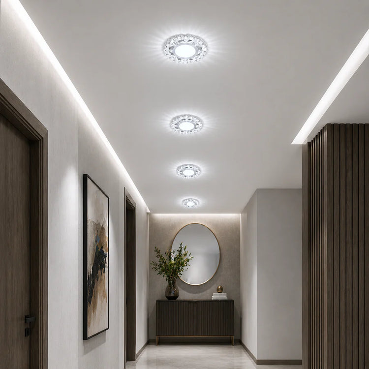 Spot LED ORBITA, 5W, Rotund, Lumina Rece + RGB, Alb, Rasina si Sticla