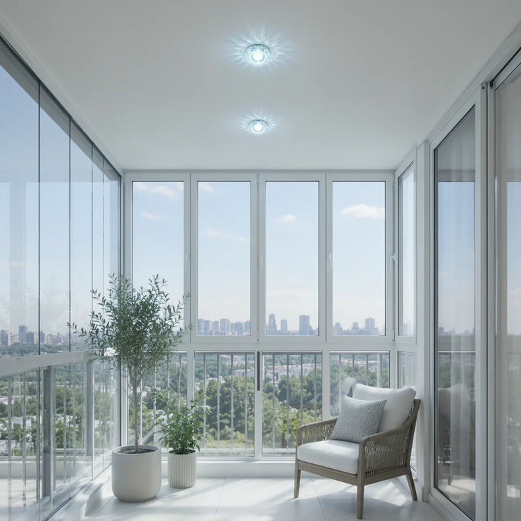 Spot LED ORBITA, 5W, Rotund, Lumina Rece + RGB, Alb, Rasina si Sticla