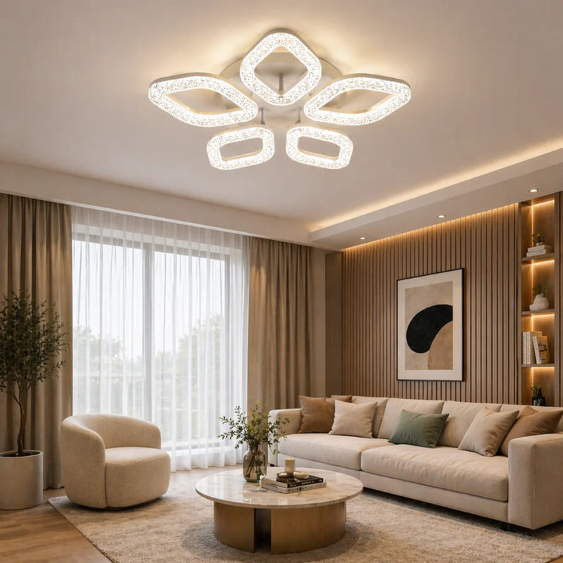 Lustra LED cu telecomanda, 67W, Lumina Rece/Calda/Neutra, Dimabila, Auriu-3