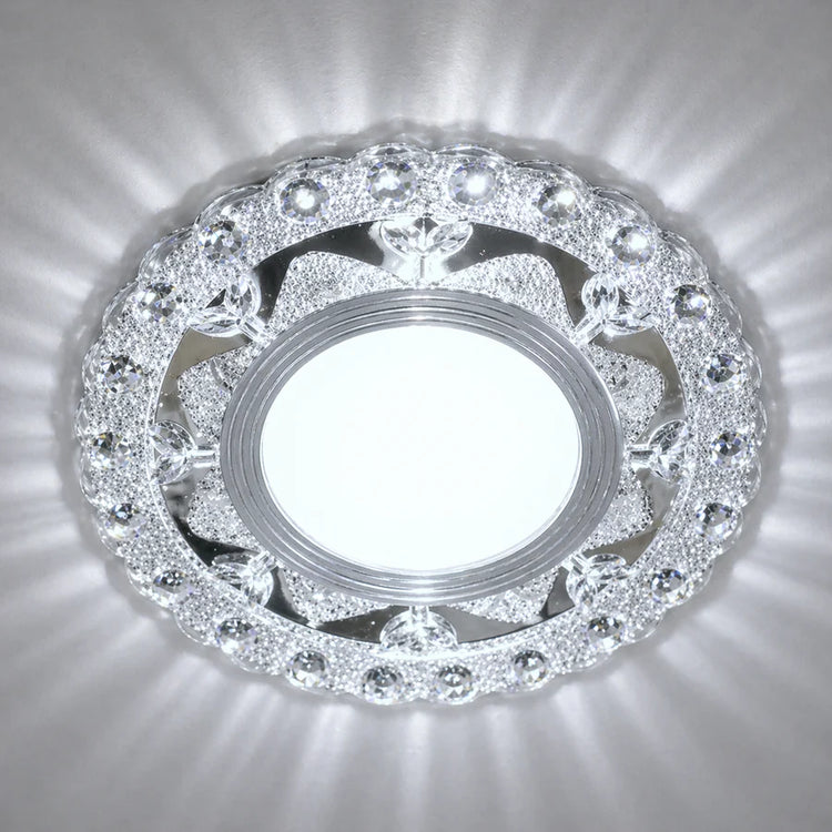 Spot LED ORBITA, 5W, Rotund, Lumina Rece + RGB, Alb, Rasina si Sticla