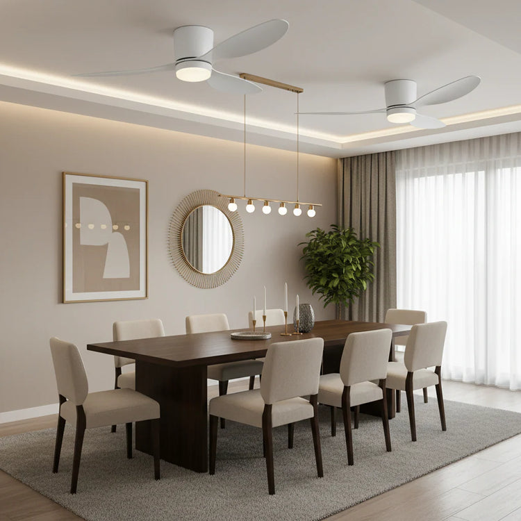 Lustra LED Ventilator VENTIS cu Telecomanda, 21 W, D80cm, Lumina Rece/Neutra/Calda, Metal si Plastic, Alb