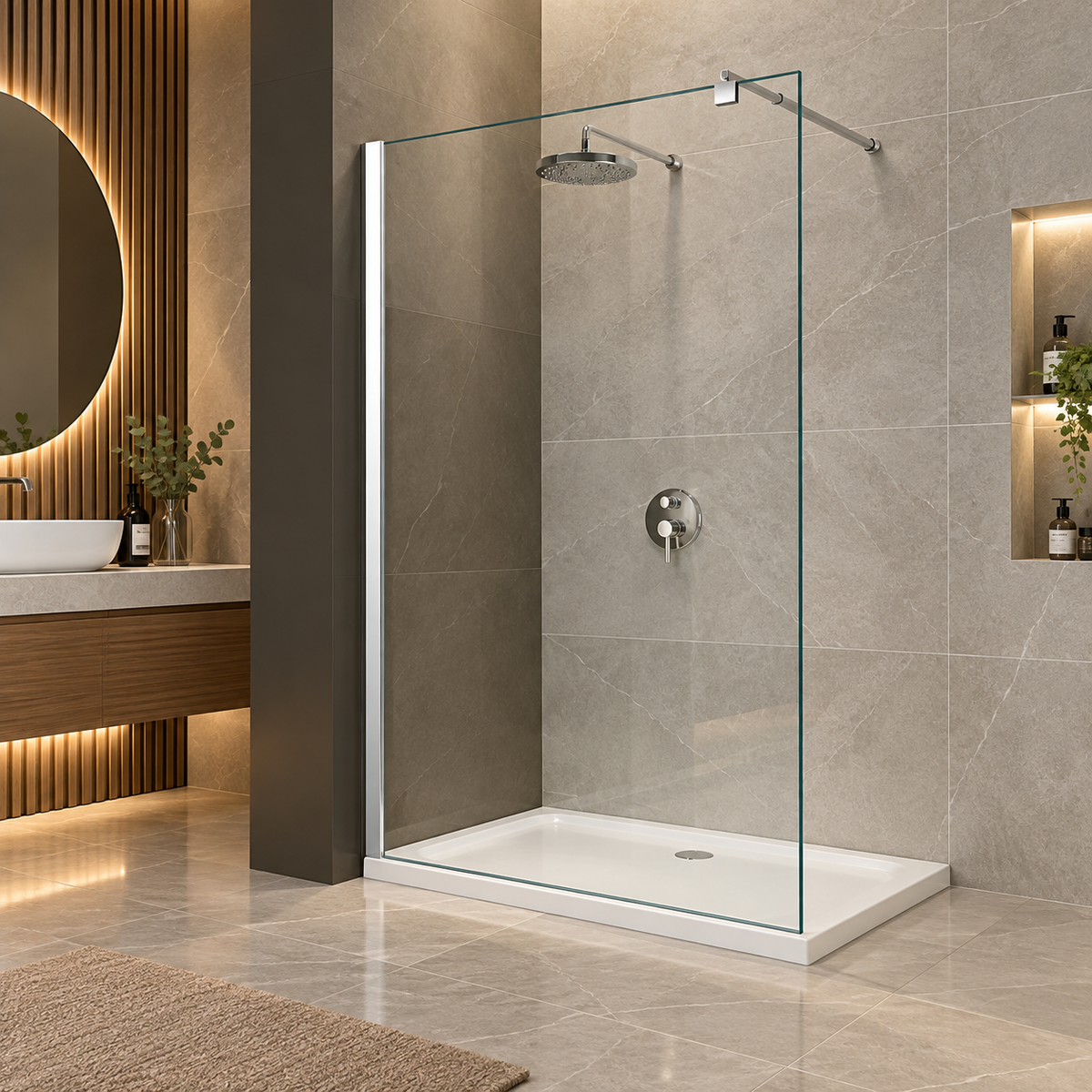 CELESTA - 90X195CM - Paravan dus sticla 8mm, transparenta, rama cromata