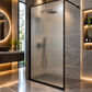 TEMPO - 90X190CM - Paravan dus sticla 8mm, sablata, rama neagra