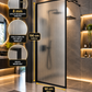 TEMPO - 90X190CM - Paravan dus sticla 8mm, sablata, rama neagra