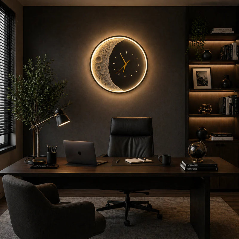 Aplica LED Decorativa Luna Diametru 40CM Lumina Rece/Neutra/Calda Black-4