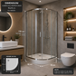 Cabina de dus simpla Celesta Titan, semirotunda, sticla transparenta 6 mm, 90 x 90 x 190 cm, profil crom