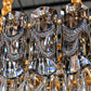 Candelabru Cristal AURUM Nobile 9xE14, Diametru 40cm, Inaltime 30cm, Auriu Lucios, Inaltime Reglabila, Design Elegant