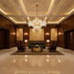 Candelabru Cristal PALACE Imperio, 15 brate, 22xG9, D98cm, Auriu Lucios, Inaltime Reglabila, Metal si Cristal