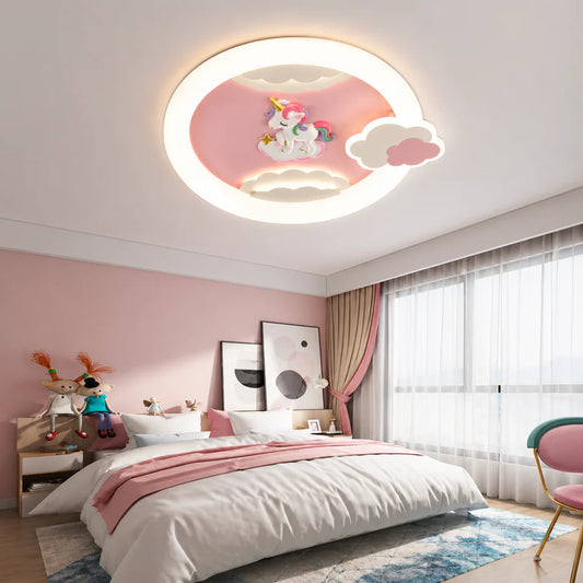Lustra LED cu telecomanda 71W, Diametru 50cm, lumina Rece/Calda/Neutra, Roz