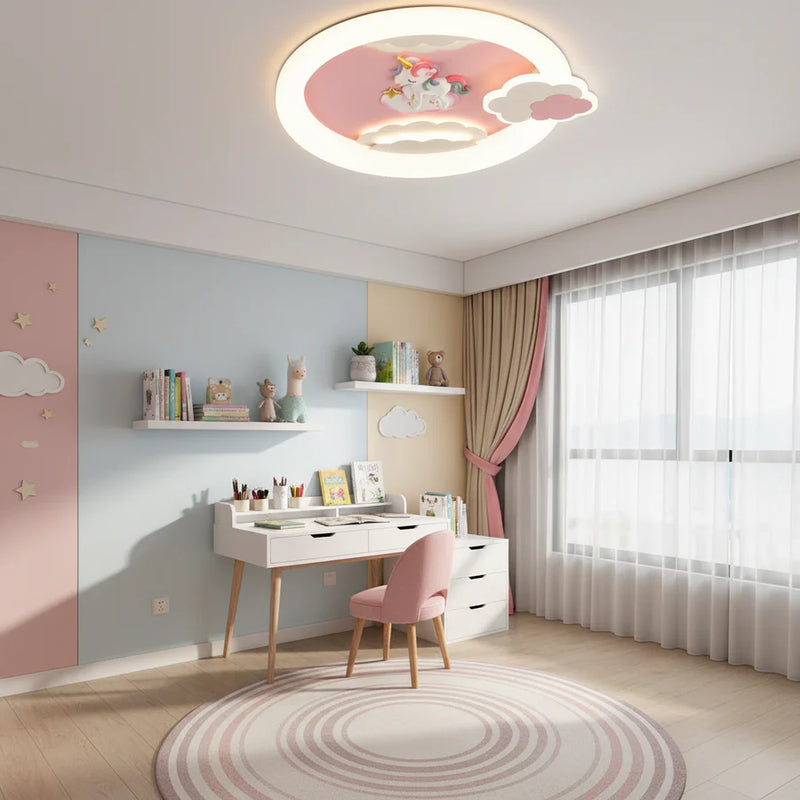 Lustra LED cu telecomanda 71W, Diametru 50cm, lumina Rece/Calda/Neutra, Roz-2