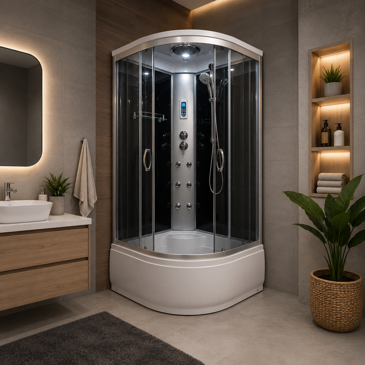 Cabina de dus cu hidromasaj Caraibe, 90 x 90 x 215 cm