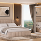 Dormitor Ina cu oglinda cappuccino/alb 150cm + saltea 160x200x20cm
