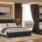 Dormitor Radu cu oginda gri inchis/gri 180cm + saltea 160x200x20cm
