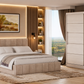 Dormitor Sara fara oglinda cappuccino/pin 200cm + saltea 160x200x20cm