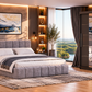 Dormitor Radu cu oglinda gri deschis/gri 180cm + saltea 160x200x20cm