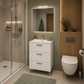 Masca baie + lavoar Savini Tokyo 60, cu sertare, alb, 61.5 x 71.5 x 46.5 cm