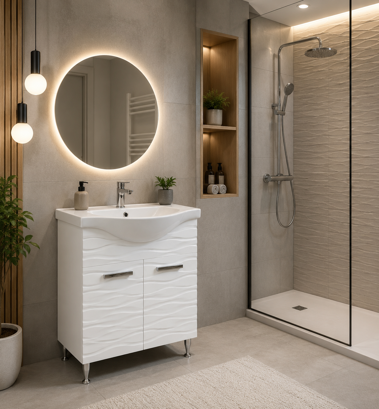 Seria 144 - Mobilier baie 65cm + Lavoar Albatros 65cm - 7065