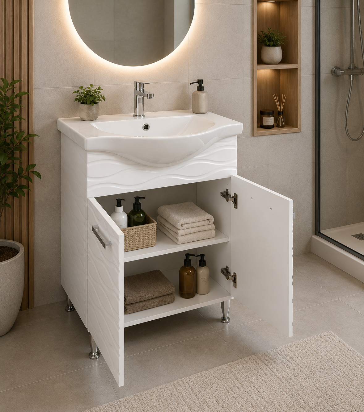 Seria 144 - Mobilier baie 65cm + Lavoar Albatros 65cm - 7065
