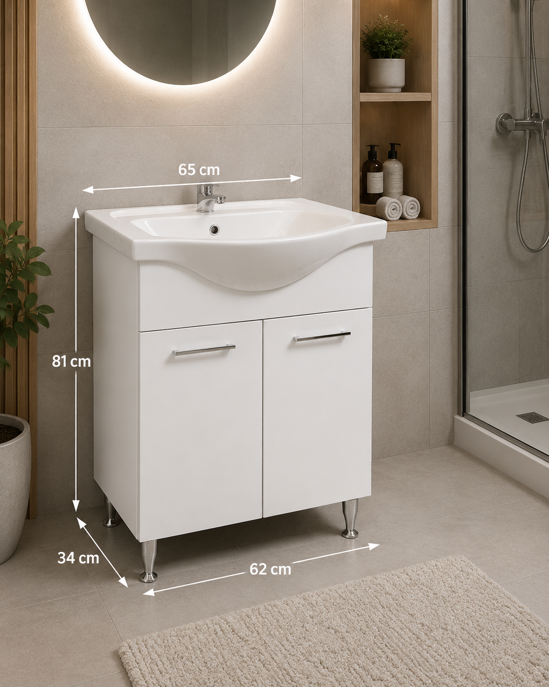 Seria 144 - Mobilier baie 65cm + Lavoar Albatros 65cm - 7065