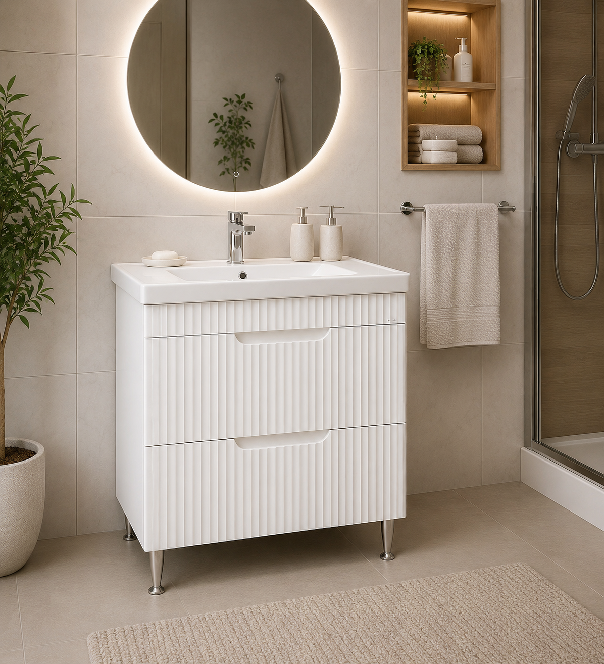 SERIA 033 - MOBILIER BAIE 80CM SRT ALB - LV2080