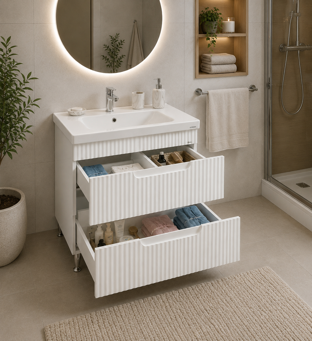 SERIA 033 - MOBILIER BAIE 80CM SRT ALB - LV2080